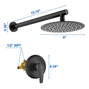 8"stainless steel shower head Round Shower Faucets Sets Complete, Single Function Shower trim kit 8-steel-shower-head-round-shower-faucets-sets-complete-single-function-shower 