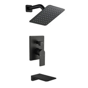 Bath and Shower Faucet Set with Pressure Balance Valve, 8 Inch Rain Shower Head and Waterfall Spout in Matte Black, Brushed Nickel, Brushed Gold Finish bath-and-shower-faucet-set-with-pressure-balance-valve-8-inch-rain-shower-head-and-waterfall-spout-in-matte-black-brushed-nickel-brushed-gold-finish 