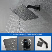Bath and Shower Faucet Set with Pressure Balance Valve, 8 Inch Rain Shower Head and Waterfall Spout in Matte Black, Brushed Nickel, Brushed Gold Finish bath-and-shower-faucet-set-with-pressure-balance-valve-8-inch-rain-shower-head-and-waterfall-spout-in-matte-black-brushed-nickel-brushed-gold-finish 