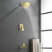 Bath and Shower Faucet Set with Pressure Balance Valve, 8 Inch Rain Shower Head and Waterfall Spout in Matte Black, Brushed Nickel, Brushed Gold Finish bath-and-shower-faucet-set-with-pressure-balance-valve-8-inch-rain-shower-head-and-waterfall-spout-in-matte-black-brushed-nickel-brushed-gold-finish Brushed Gold / Brass & SUS304 / 17.3*10.1*5.4 inches