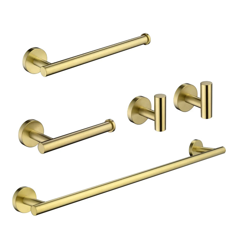 Bathroom Accessories Set, Includes 18-Inch Bath Towel Bar, 5-Piece, Durable SUS304 Stainless Steel bathroom-accessories-set-includes-18-inch-bath-towel-bar-5-piece-durable-sus304-stainless-steel Brushed Gold / 不锈钢