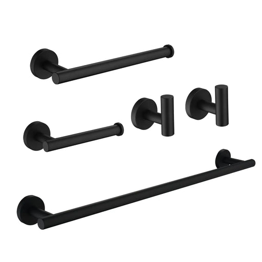 Bathroom Accessories Set, Includes 18-Inch Bath Towel Bar, 5-Piece, Durable SUS304 Stainless Steel bathroom-accessories-set-includes-18-inch-bath-towel-bar-5-piece-durable-sus304-stainless-steel Matte Black / 不锈钢