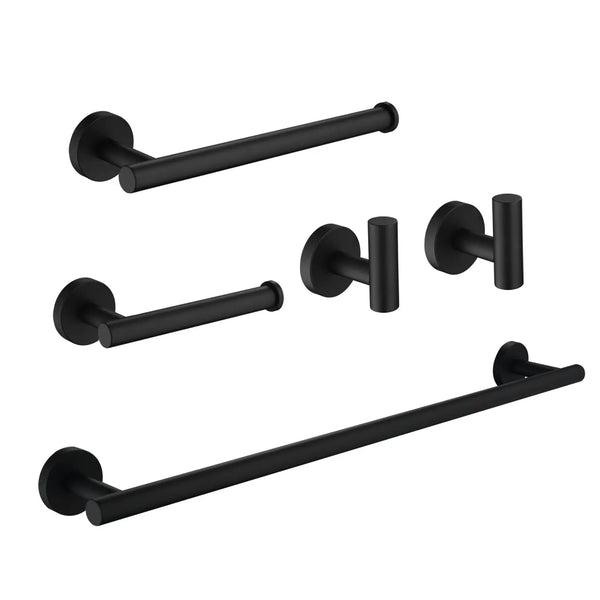 Bathroom Accessories Set, Includes 18-Inch Bath Towel Bar, 5-Piece, Durable SUS304 Stainless Steel bathroom-accessories-set-includes-18-inch-bath-towel-bar-5-piece-durable-sus304-stainless-steel Matte Black / 不锈钢