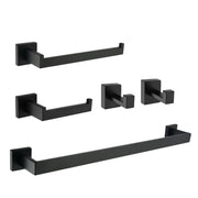 Bathroom Hardware Set, 5-Piece Stainless Steel Bathroom Towel Rack Set Wall Mounted Matte Black Towel Bar Bathroom Accessories Kit bathroom-hardware-set-5-piece-stainless-steel-bathroom-towel-rack-set-wall-mounted-matte-black-towel-bar-bathroom-accessories-kit Matte Black