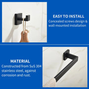 Bathroom Hardware Set, 5-Piece Stainless Steel Bathroom Towel Rack Set Wall Mounted Matte Black Towel Bar Bathroom Accessories Kit bathroom-hardware-set-5-piece-stainless-steel-bathroom-towel-rack-set-wall-mounted-matte-black-towel-bar-bathroom-accessories-kit 