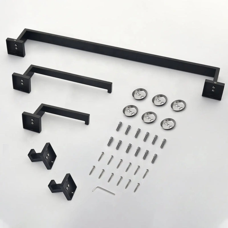 Bathroom Hardware Set, 5-Piece Stainless Steel Bathroom Towel Rack Set Wall Mounted Matte Black Towel Bar Bathroom Accessories Kit bathroom-hardware-set-5-piece-stainless-steel-bathroom-towel-rack-set-wall-mounted-matte-black-towel-bar-bathroom-accessories-kit 