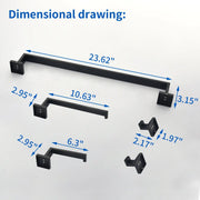 Bathroom Hardware Set, 5-Piece Stainless Steel Bathroom Towel Rack Set Wall Mounted Matte Black Towel Bar Bathroom Accessories Kit bathroom-hardware-set-5-piece-stainless-steel-bathroom-towel-rack-set-wall-mounted-matte-black-towel-bar-bathroom-accessories-kit 