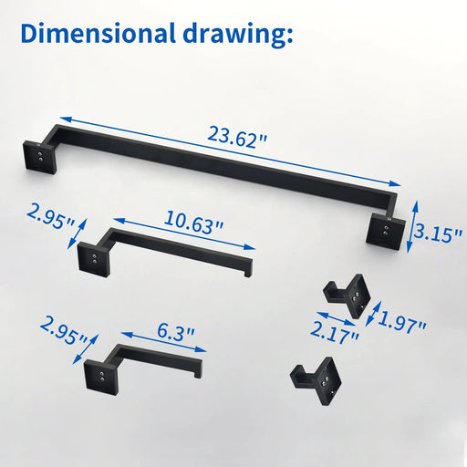 Bathroom Hardware Set, 5-Piece Stainless Steel Bathroom Towel Rack Set Wall Mounted Matte Black Towel Bar Bathroom Accessories Kit bathroom-hardware-set-5-piece-stainless-steel-bathroom-towel-rack-set-wall-mounted-matte-black-towel-bar-bathroom-accessories-kit 