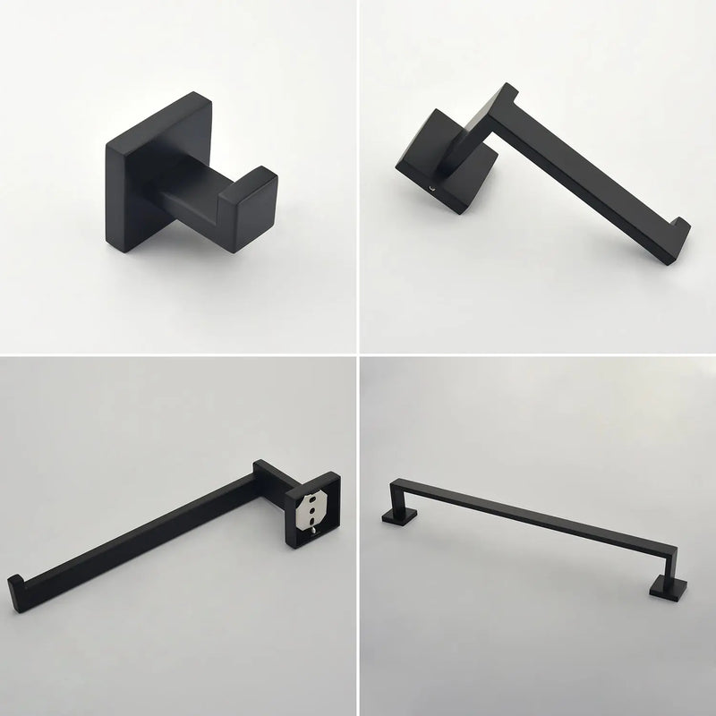 Bathroom Hardware Set, 5-Piece Stainless Steel Bathroom Towel Rack Set Wall Mounted Matte Black Towel Bar Bathroom Accessories Kit bathroom-hardware-set-5-piece-stainless-steel-bathroom-towel-rack-set-wall-mounted-matte-black-towel-bar-bathroom-accessories-kit 