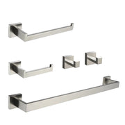 Bathroom Hardware Set, 5-Piece Stainless Steel Bathroom Towel Rack Set Wall Mounted Matte Black Towel Bar Bathroom Accessories Kit bathroom-hardware-set-5-piece-stainless-steel-bathroom-towel-rack-set-wall-mounted-matte-black-towel-bar-bathroom-accessories-kit Brushed Nickel