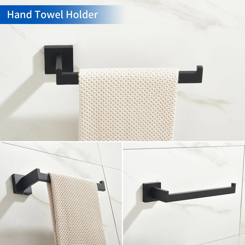 Bathroom Hardware Set, 5-Piece Stainless Steel Bathroom Towel Rack Set Wall Mounted Matte Black Towel Bar Bathroom Accessories Kit bathroom-hardware-set-5-piece-stainless-steel-bathroom-towel-rack-set-wall-mounted-matte-black-towel-bar-bathroom-accessories-kit 