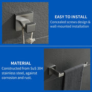 Bathroom Hardware Set, 5-Piece Stainless Steel Bathroom Towel Rack Set Wall Mounted Matte Black Towel Bar Bathroom Accessories Kit bathroom-hardware-set-5-piece-stainless-steel-bathroom-towel-rack-set-wall-mounted-matte-black-towel-bar-bathroom-accessories-kit 