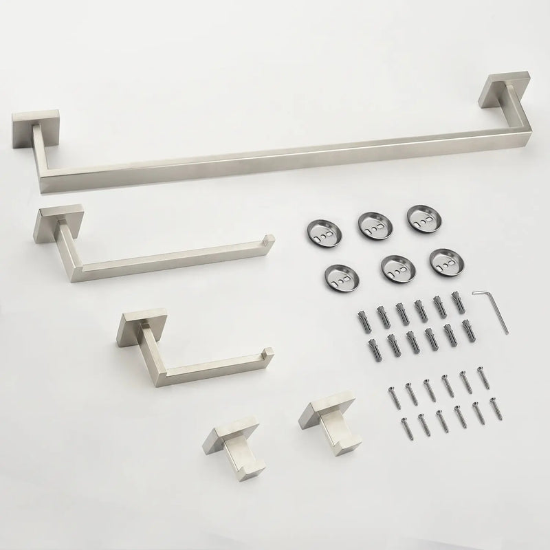 Bathroom Hardware Set, 5-Piece Stainless Steel Bathroom Towel Rack Set Wall Mounted Matte Black Towel Bar Bathroom Accessories Kit bathroom-hardware-set-5-piece-stainless-steel-bathroom-towel-rack-set-wall-mounted-matte-black-towel-bar-bathroom-accessories-kit 