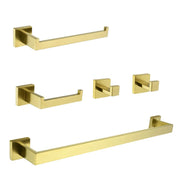 Bathroom Hardware Set, 5-Piece Stainless Steel Bathroom Towel Rack Set Wall Mounted Matte Black Towel Bar Bathroom Accessories Kit bathroom-hardware-set-5-piece-stainless-steel-bathroom-towel-rack-set-wall-mounted-matte-black-towel-bar-bathroom-accessories-kit Brushed Gold