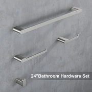 Bathroom Hardware Set, Wall Mount 4-Piece Bath Accessory Towel Rack Set In Brushed Gold, Brushed Nickel, Matte Black bathroom-hardware-set-4-piece-bath-accessory-towel-rack-set-brushed-gold-wall-mount 