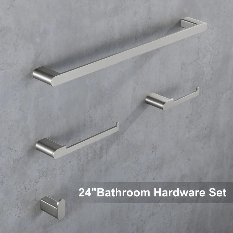 Bathroom Hardware Set, Wall Mount 4-Piece Bath Accessory Towel Rack Set In Brushed Gold, Brushed Nickel, Matte Black bathroom-hardware-set-4-piece-bath-accessory-towel-rack-set-brushed-gold-wall-mount 