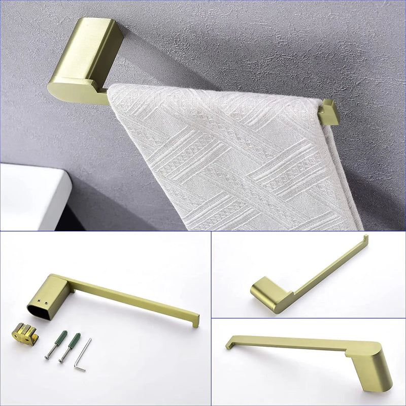Bathroom Hardware Set, Wall Mount 4-Piece Bath Accessory Towel Rack Set In Brushed Gold, Brushed Nickel, Matte Black bathroom-hardware-set-4-piece-bath-accessory-towel-rack-set-brushed-gold-wall-mount 