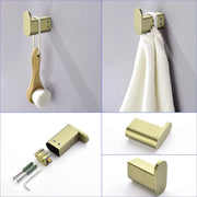 Bathroom Hardware Set, Wall Mount 4-Piece Bath Accessory Towel Rack Set In Brushed Gold, Brushed Nickel, Matte Black bathroom-hardware-set-4-piece-bath-accessory-towel-rack-set-brushed-gold-wall-mount 