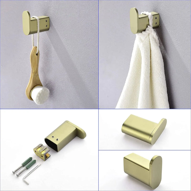 Bathroom Hardware Set, Wall Mount 4-Piece Bath Accessory Towel Rack Set In Brushed Gold, Brushed Nickel, Matte Black bathroom-hardware-set-4-piece-bath-accessory-towel-rack-set-brushed-gold-wall-mount 