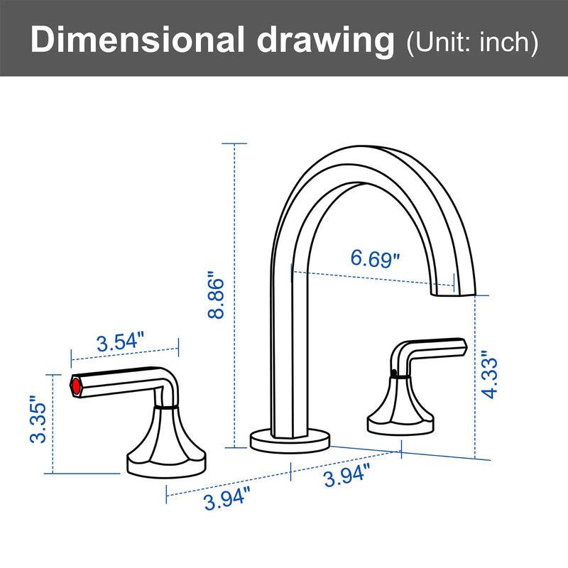 Bathroom Sink Faucet 3 Holes Widespread 8 Inch Lavatory Faucets with Hot and Cold Water Mixer bathroom-sink-faucet-3-holes-widespread-8-inch-lavatory-faucets-with-hot-and-cold-water-mixer 