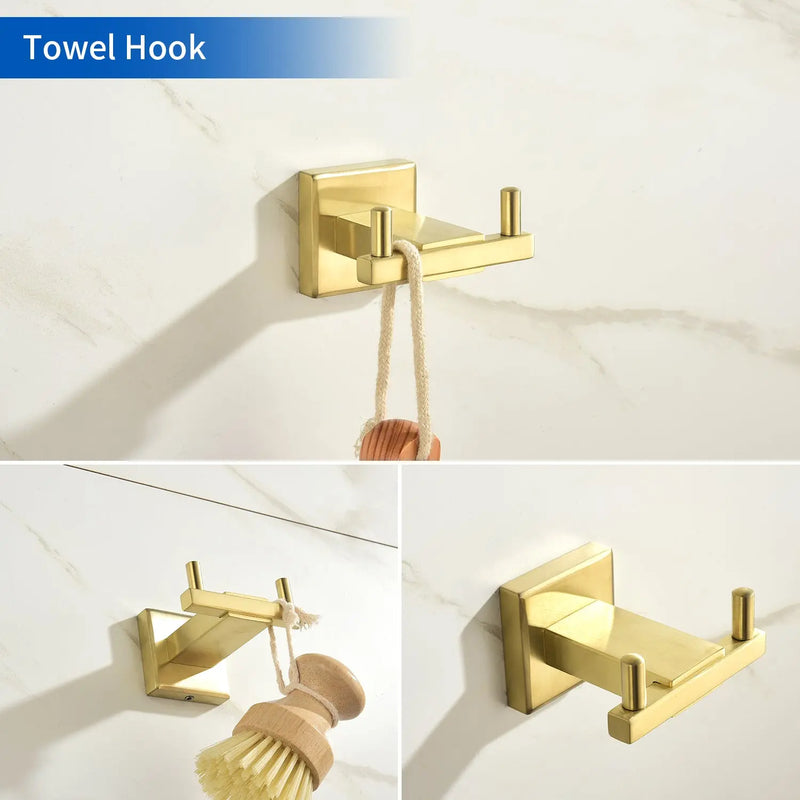 Bathroom Towel Bar Sets 4-Piece Bathroom Hardware Set Stainless Steel Bath Accessories Kit Wall Mounted wall-mounted-towel-bar-set 