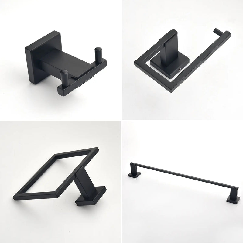 Bathroom Towel Bar Sets 4-Piece Bathroom Hardware Set Stainless Steel Bath Accessories Kit Wall Mounted wall-mounted-towel-bar-set 