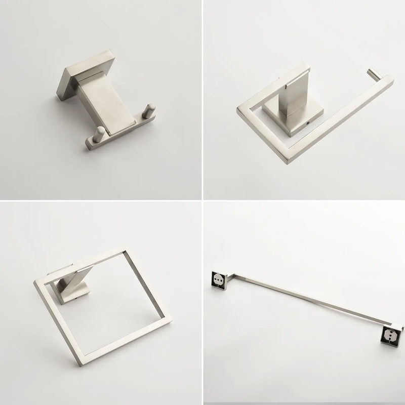 Bathroom Towel Bar Sets 4-Piece Bathroom Hardware Set Stainless Steel Bath Accessories Kit Wall Mounted wall-mounted-towel-bar-set 