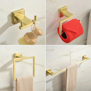 Bathroom Towel Bar Sets 4-Piece Bathroom Hardware Set Stainless Steel Bath Accessories Kit Wall Mounted wall-mounted-towel-bar-set 