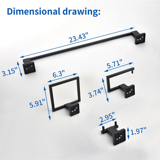 Bathroom Towel Bar Sets 4-Piece Bathroom Hardware Set Stainless Steel Bath Accessories Kit Wall Mounted wall-mounted-towel-bar-set 