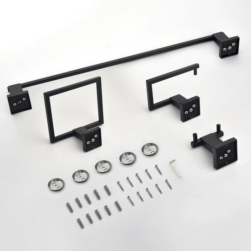 Bathroom Towel Bar Sets 4-Piece Bathroom Hardware Set Stainless Steel Bath Accessories Kit Wall Mounted wall-mounted-towel-bar-set 