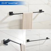 Bathroom Towel Bar Sets 4-Piece Bathroom Hardware Set Stainless Steel Bath Accessories Kit Wall Mounted wall-mounted-towel-bar-set 