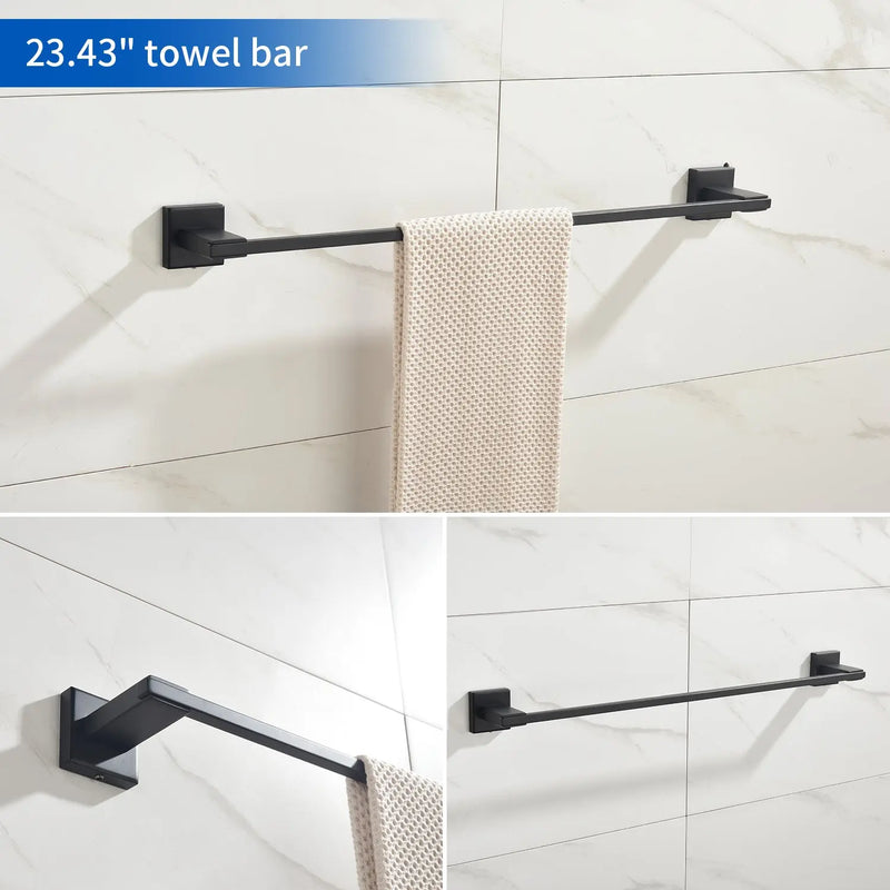 Bathroom Towel Bar Sets 4-Piece Bathroom Hardware Set Stainless Steel Bath Accessories Kit Wall Mounted wall-mounted-towel-bar-set 