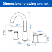 Bathroom Vanity Sink Faucet 3 Holes, Mordern 2 Handle 8 Inch Widespread Bathroom Lavatory shamanda-8-inch-widespread-faucet-matte-black 