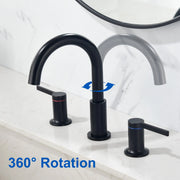 Bathroom Vanity Sink Faucet 3 Holes, Mordern 2 Handle 8 Inch Widespread Bathroom Lavatory shamanda-8-inch-widespread-faucet-matte-black 