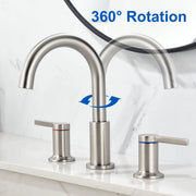 Bathroom Vanity Sink Faucet 3 Holes, Mordern 2 Handle 8 Inch Widespread Bathroom Lavatory shamanda-8-inch-widespread-faucet-matte-black 