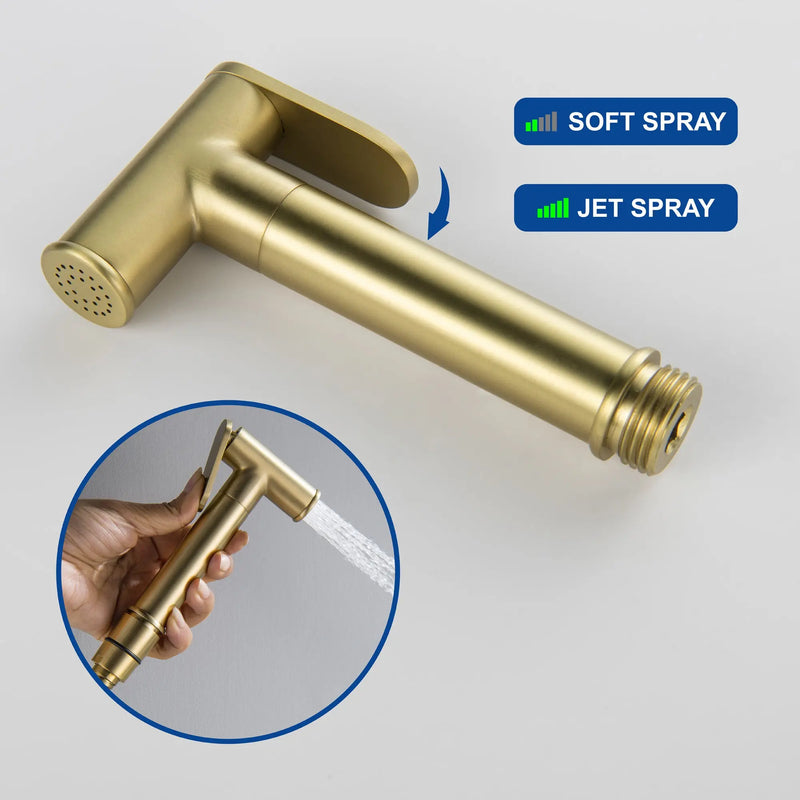 Bidet Sprayer for Toilet, Brass Handheld Sprayer Attachment with hose for Feminine Wash, Baby Diaper Cloth Washer and Shower Sprayer for Pet, Wall or Toilet Mount bidet-sprayer 