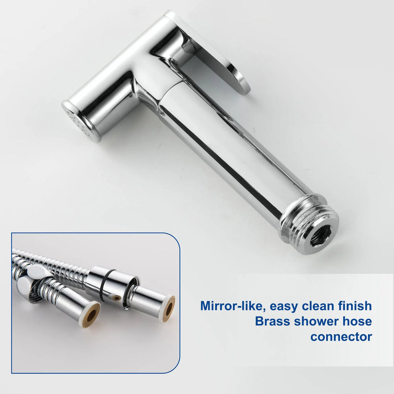 Bidet Sprayer for Toilet, Brass Handheld Sprayer Attachment with hose for Feminine Wash, Baby Diaper Cloth Washer and Shower Sprayer for Pet, Wall or Toilet Mount bidet-sprayer 