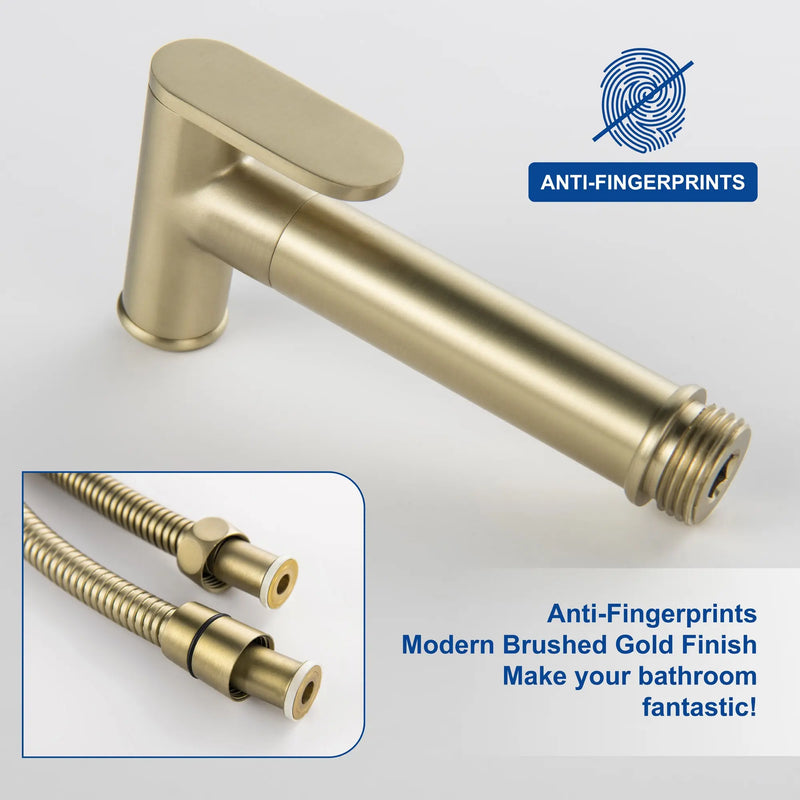 Bidet Sprayer for Toilet, Brass Handheld Sprayer Attachment with hose for Feminine Wash, Baby Diaper Cloth Washer and Shower Sprayer for Pet, Wall or Toilet Mount bidet-sprayer 
