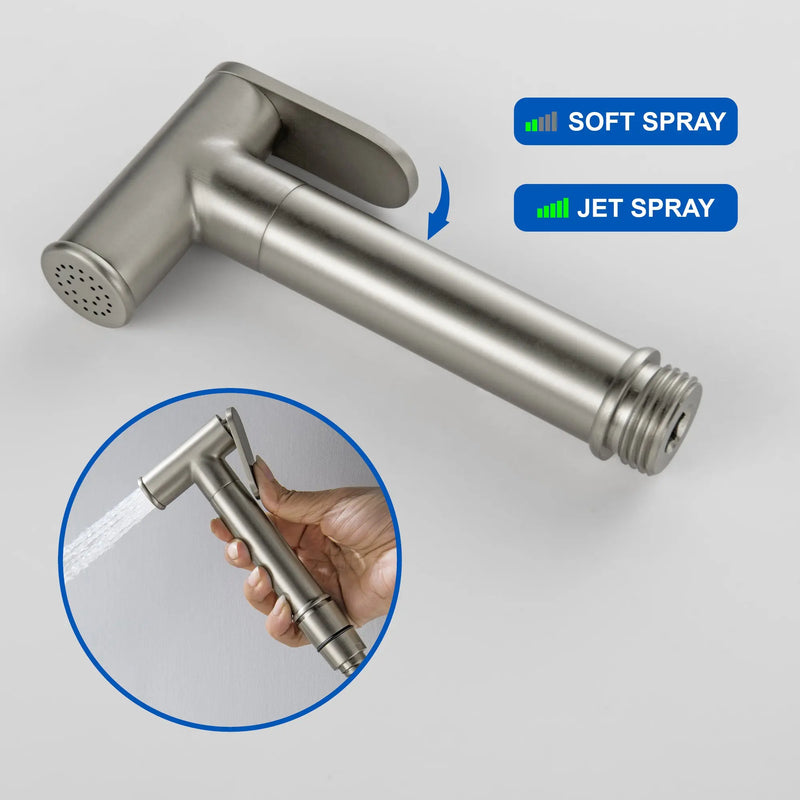 Bidet Sprayer for Toilet, Brass Handheld Sprayer Attachment with hose for Feminine Wash, Baby Diaper Cloth Washer and Shower Sprayer for Pet, Wall or Toilet Mount bidet-sprayer 