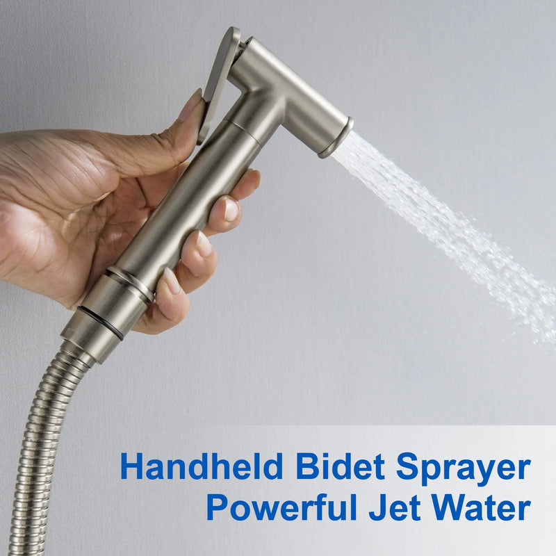 Bidet Sprayer for Toilet, Brass Handheld Sprayer Attachment with hose for Feminine Wash, Baby Diaper Cloth Washer and Shower Sprayer for Pet, Wall or Toilet Mount bidet-sprayer 