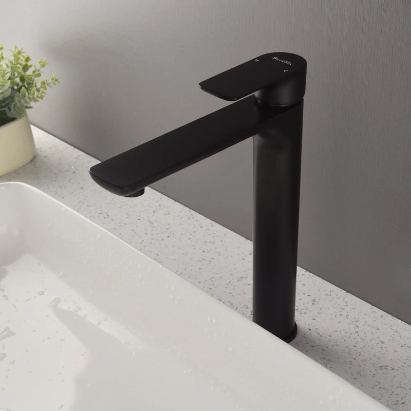 Brass Bathroom Faucet, Single Handle One Hole Matte Black Bathroom Sink Faucet brass-bathroom-faucet-single-handle-one-hole-matte-black-bathroom-sink-faucet-2621b 