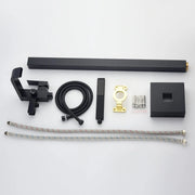 Brass Freestanding Bathtub Faucet with Hand Shower - Matte Black, Brushed Nickel, Brushed Gold Floor Mounted  
