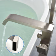 Brass Freestanding Bathtub Faucet with Hand Shower - Matte Black, Brushed Nickel, Brushed Gold brass-freestanding-bathtub-faucet-with-hand-shower 