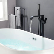Brass Freestanding Bathtub Faucet with Hand Shower - Matte Black, Brushed Nickel, Brushed Gold Floor Mounted  