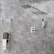Brass Rainfall Shower System, Luxuly Bathroom Shower Faucet Combo Set Brushed Champaign shamanda-rainfall-shower-system-brushed-champagne-gold 