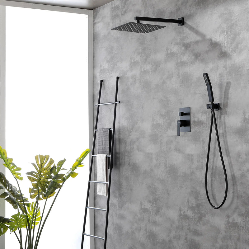 Brass Rainfall Shower System, Luxuly Bathroom Shower Faucet Combo Set Brushed Champaign shamanda-rainfall-shower-system-brushed-champagne-gold 