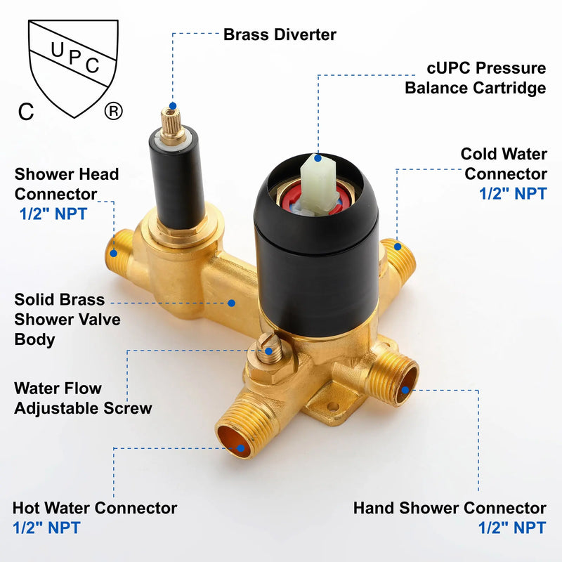 Brass Rainfall Shower System, Luxuly Bathroom Shower Faucet Combo Set Brushed Champaign shamanda-rainfall-shower-system-brushed-champagne-gold 