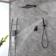 Brass Rainfall Shower System, Luxuly Bathroom Shower Faucet Combo Set Brushed Champaign shamanda-rainfall-shower-system-brushed-champagne-gold 