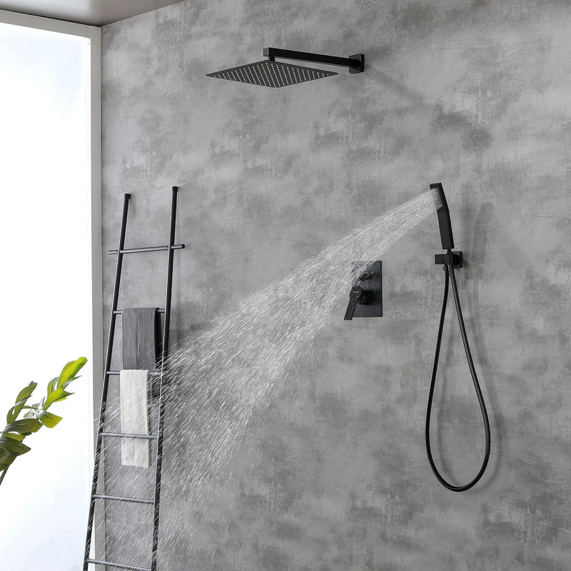 Brass Rainfall Shower System, Luxuly Bathroom Shower Faucet Combo Set Brushed Champaign shamanda-rainfall-shower-system-brushed-champagne-gold 