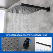 Brass Rainfall Shower System, Luxuly Bathroom Shower Faucet Combo Set Brushed Champaign shamanda-rainfall-shower-system-brushed-champagne-gold 